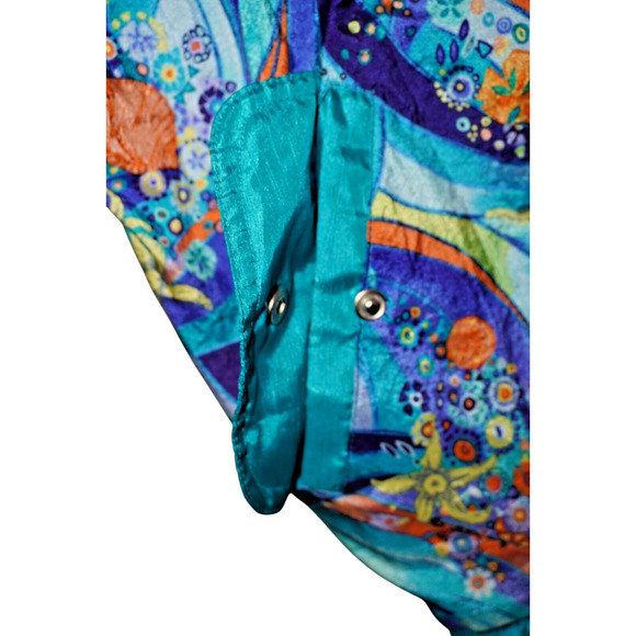 Vintage Casual Isle Windbreaker Jacket – Bright Geometric Floral Track Jacket S - Picture 3 of 6